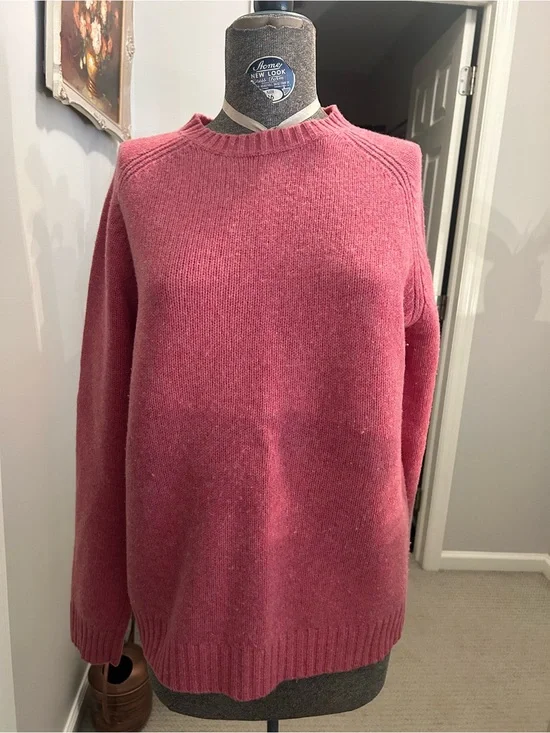 J. Crew Pink Lambswool Crewneck Sweater
