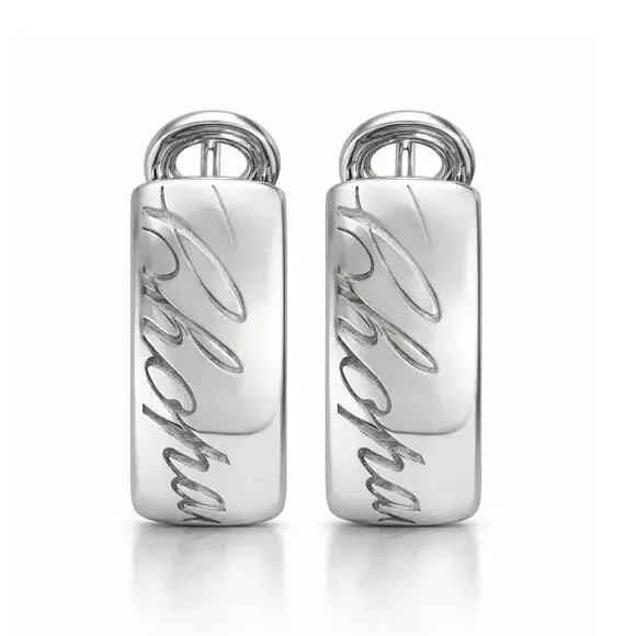 Chopard Chopardissimo 18kt White Gold Omega Clip Earrings