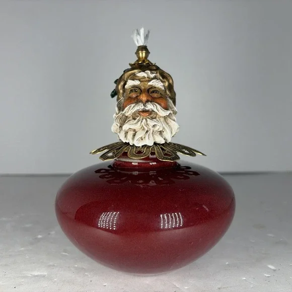 Rare Vintage 2004 RJR Christmas Floating Wick Oil Lamp‎ Santa Red