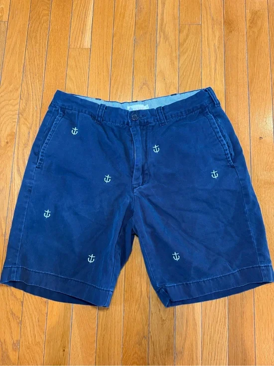 J.Crew Navy Blue Anchor Embroidered Men’s Sz 32 Shorts