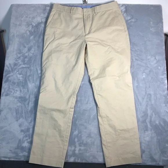 J. Crew Men's Flex Slim Bedford Straight-Fit Chino's Khaki Size 34 x 32