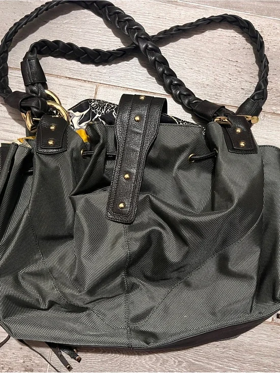 JEAN-PIERRE KLIFA for Anteprima-Nueve Green Nylon Tassel Lined Shoulder Bag