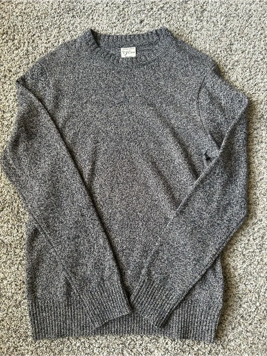 J.Crew Marled Charcoal Crewneck Sweater - Men's Medium Tall