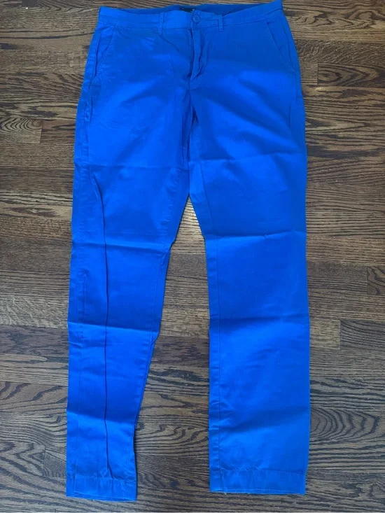 J Crew Vibrant Electric Blue Straight-Leg Pants 32x32