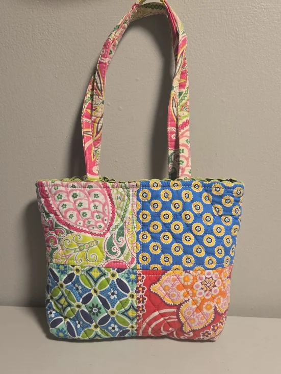 Vera Bradley Quilted Patchwork Tote - Pink, Blue, Green, Yellow, Red, Orange