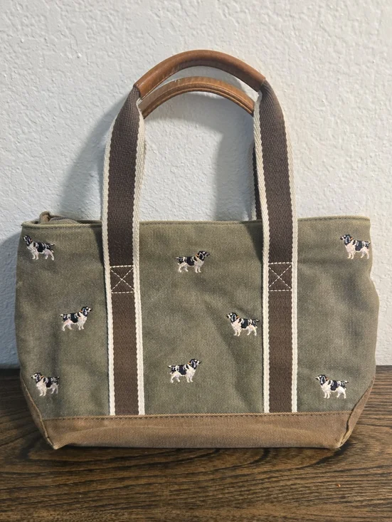 Vintage L.L. Bean Canvas Embroidered Dog Bag