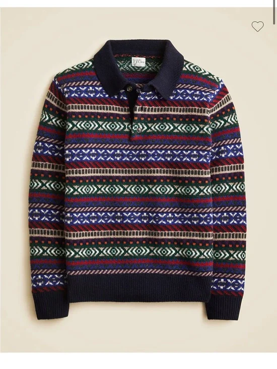 J.Crew Fair Isle sweater-polo in wool