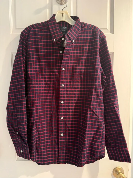 NWT J.Crew Men's Flex Oxford Checkered Shirt Size M