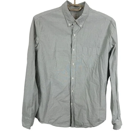 J Crew Stretch‎ Men Button Down Shirt XL Slim Organic Cotton Secret Wash Preppy
