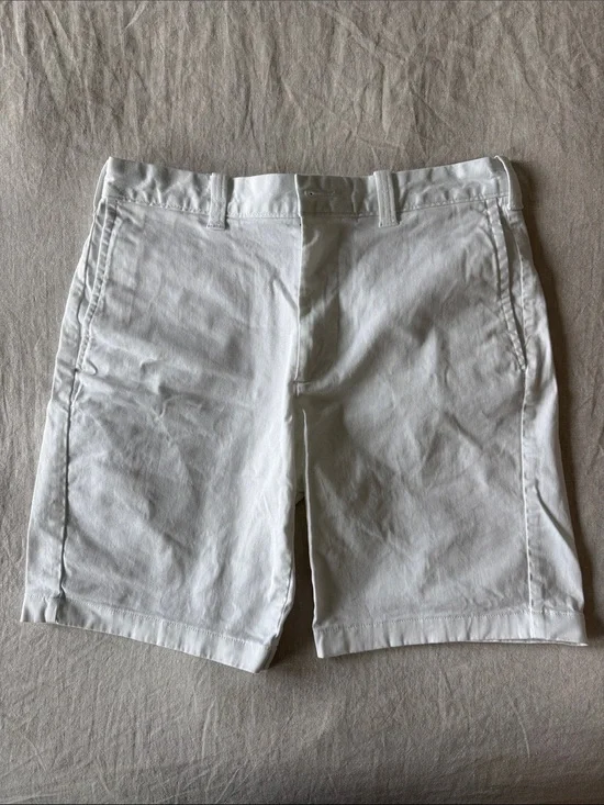 J. Crew White Flat-Front Cotton Shorts