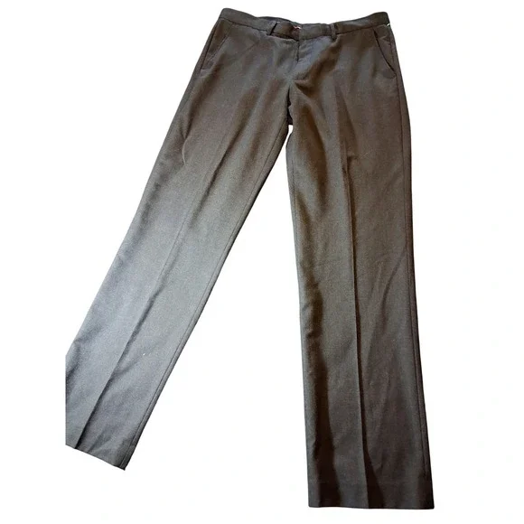 J. Crew Mens Charcoal Gray 100% Wool Dress Pants Flat Front 36x34 Style 30825