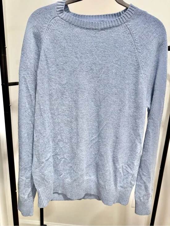 J. Crew Soft Light Blue Ribbed Knit Sweater