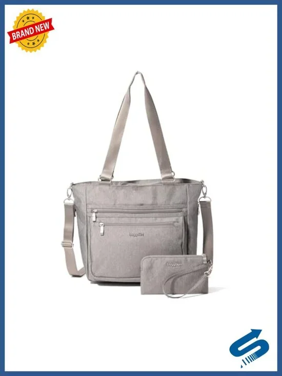 Polyester Travel Tote with Crossbody Strap, RFID Wristlet, Laptop Shoulder Bag