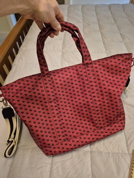 American Gurl Stoney Clover Lane Red Patterned Tote Bag For Doll And Accessories