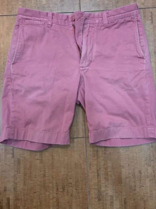J. Crew Men's Pink/res Flat-Front Cotton Shorts