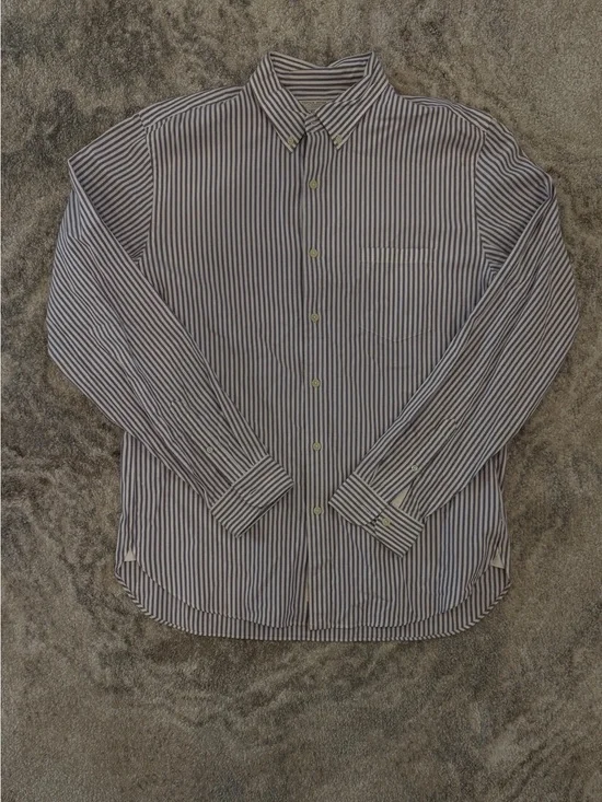 J. Crew Men's Vertical Stripe Button-Down Shirt - Blue & White