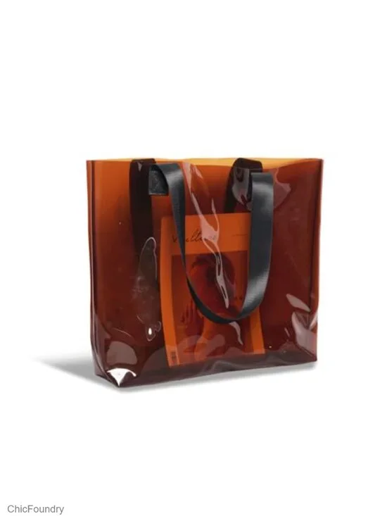 Clear Jelly Tote Bag Waterproof Large Beach Shoulder Bag PVC