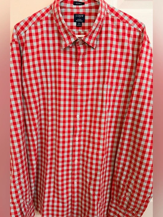 J.Crew Classic Flex Washed Multicolor Men’s XXL Long Sleeve Button Down Shirt .