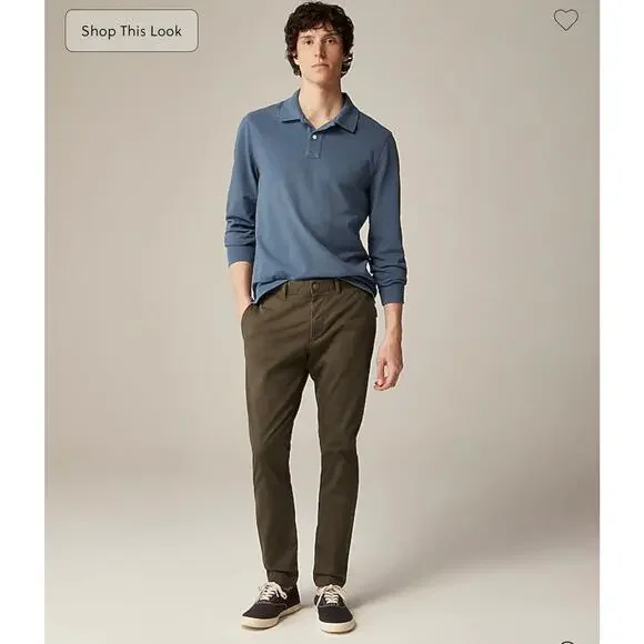 J. Crew 250 skinny-fit pant in stretch chino Catskill Green size 31/32