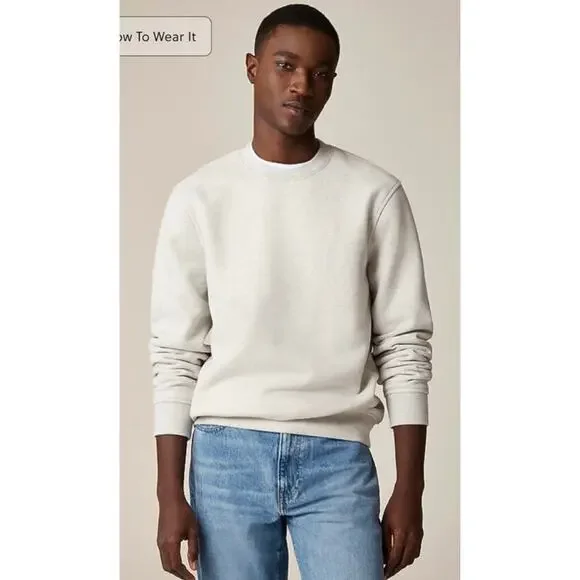 J. Crew Summit 11 oz. soft-knit fleece sweatshirt in Heather Grey NWT size XL