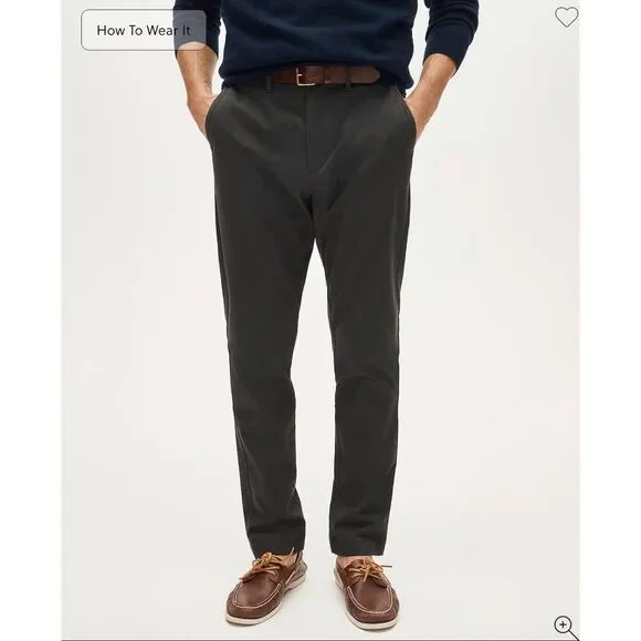 J. Crew 1040 Athletic Tapered-fit stretch chino pant Onyx Grey 34/32