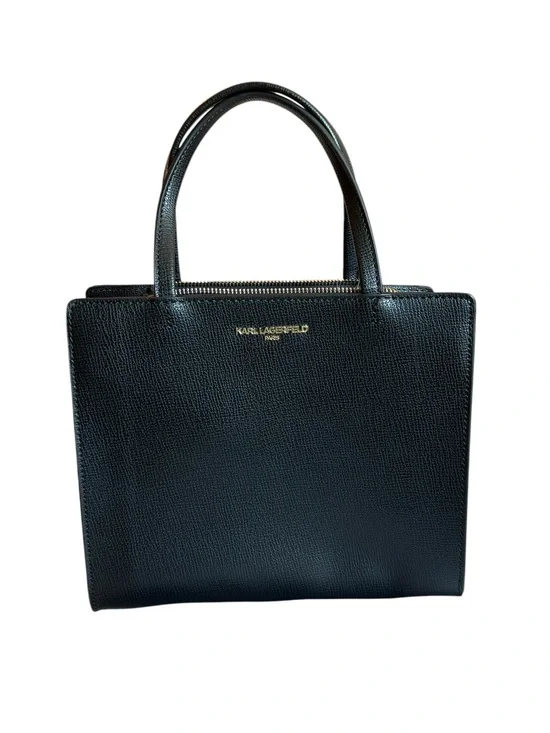 Karl Lagerfeld Paris Maybelle Satchel Black Leather Crossbody Bag - NWT