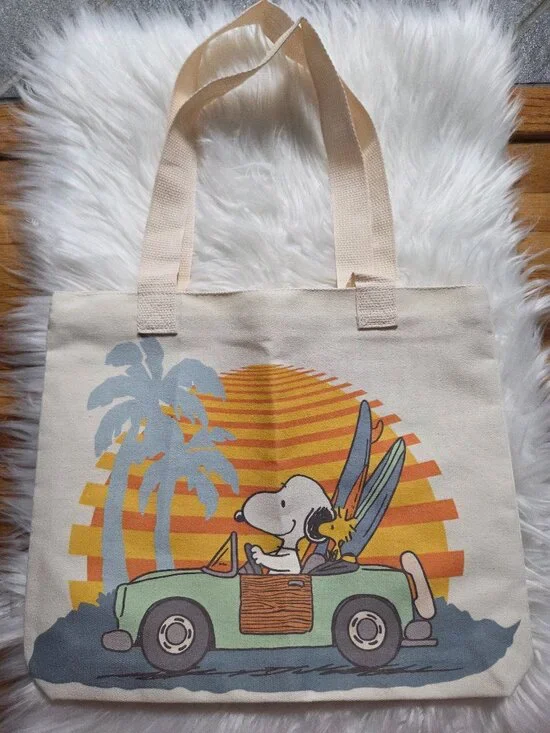 Summer Time Snoopy & Woodstock Tote Bag