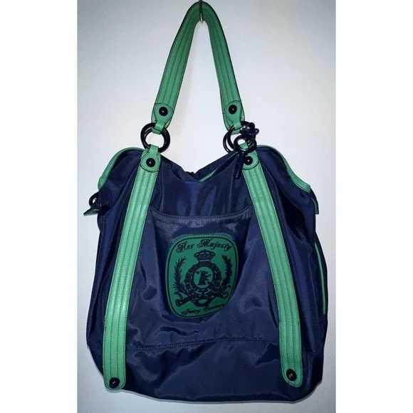 Juicy Couture Her Majesty  Nylon Tote Handbag Adventures of G&P Y2K VTG