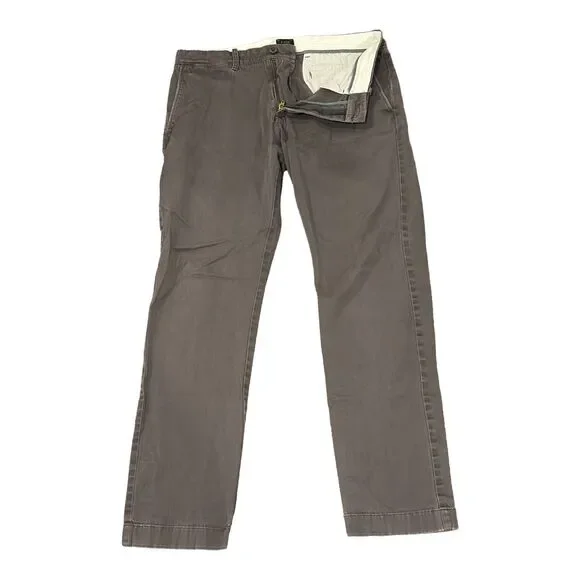 J. Crew Stretch Chino Pants Mens Size 30x30 Grey Flat Front