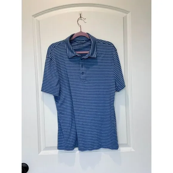 J. Crew Blue with White Stripe Polo Shirt Size Medium