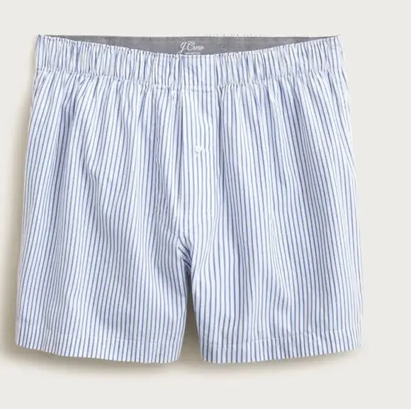 NWT J. Crew Patterned Boxers M Blue Stripe CM218 J.Crew Mens