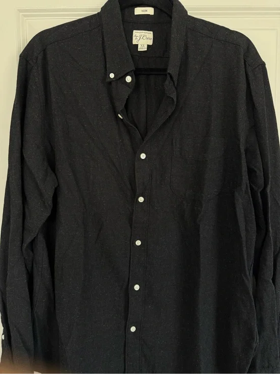 J. Crew Black Long-Sleeve Button-Down Shirt