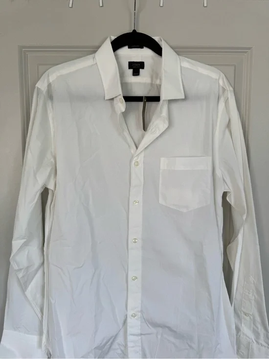 J. Crew White Ludlow Long-Sleeve Button-Up Dress Shirt