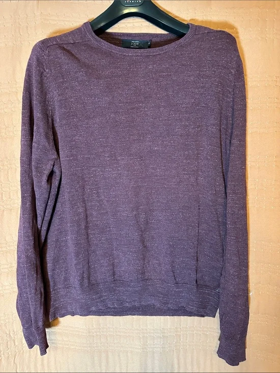 J. Crew Lightweight Purple Crewneck Sweater