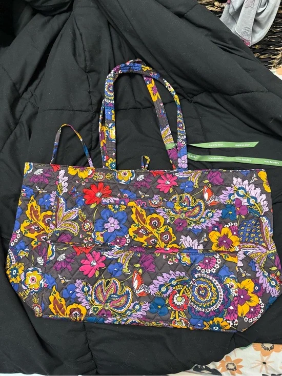 Vera Bradley Quilted Floral Paisley Tote - Purple, Yellow, Blue, Pink, Red