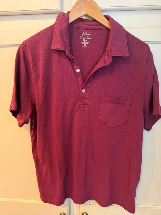 J. Crew Men’s Wine Short-Sleeve Pocket Polo