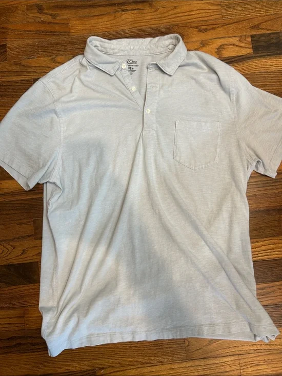 J. Crew Men’s Light Blue Cotton Polo with Chest Pocket