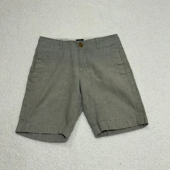 J Crew Mens 29 Linen Cotton Beach‎ Short Gray Crosshatch Casual Summer Shorts