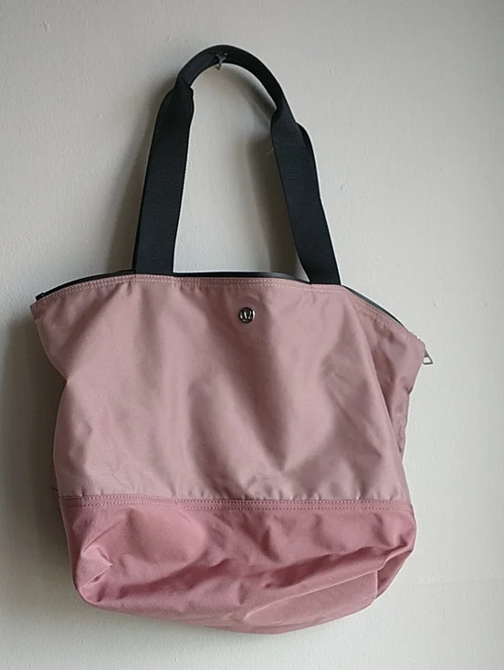 lululemon athletica Blush Pink Tote with Black Straps