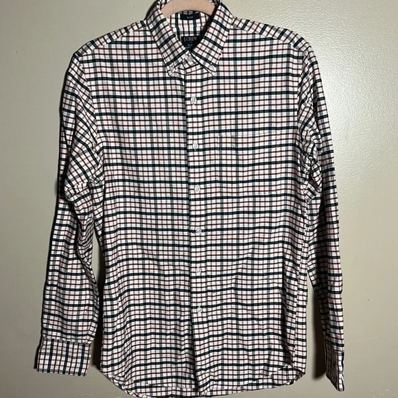 J Crew Men’s Flex Oxford Slim Plaid‎ Shirt | Small