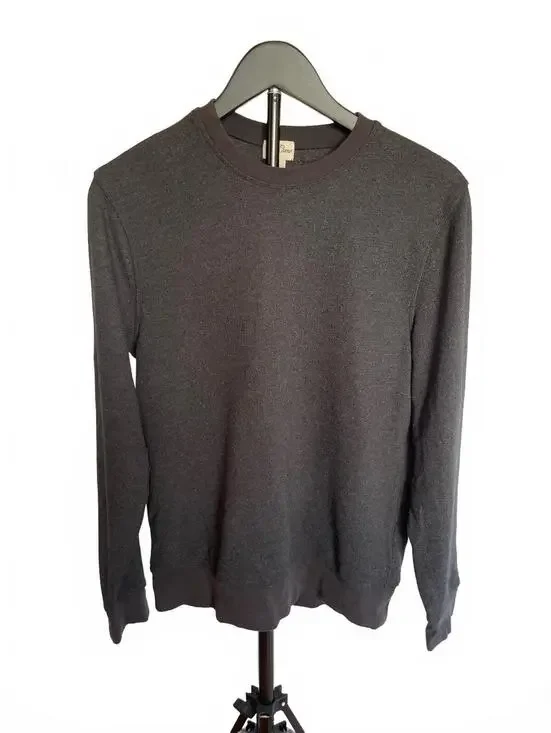 J.Crew Knit Gray Thermal Crewneck Sweater Men's Small Cotton Blend Pullover