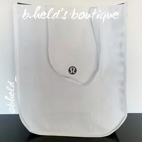 lululemon White & Black Large Tote Bag New NWOT