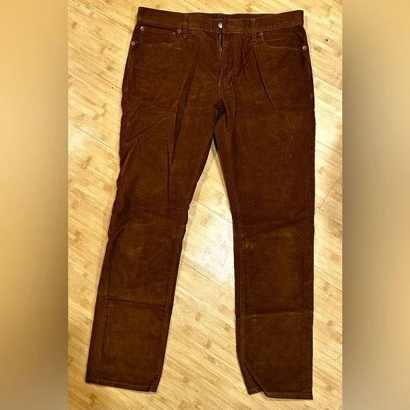 NWT J Crew slim flex corduroy brown‎ Men’s 33/30