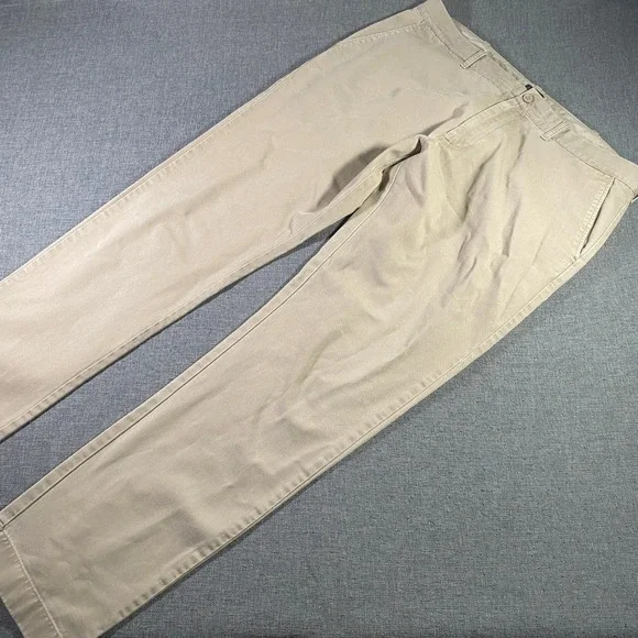J. Crew The Driggs Mens 36x34 (Fits 36x32) Khaki Beige Chino Pants Cotton Casual