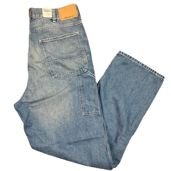 J.Crew Wallace & Barnes Carpenter Jeans Men 33 Japanese Denim Workwear Utility