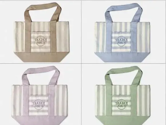 Trader Joe's Striped Canvas Mini Tote Bag Summer 2026 *Pick 1 or more*