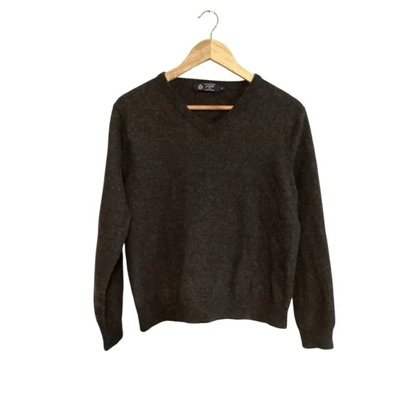 J.Crew Merino Wool VNeck Sweater‎ XL Dark Gray