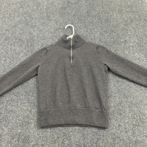 J Crew Sweater Mens M Grey Merino Wool Quarter Zip Slim Fit Casual Preppy