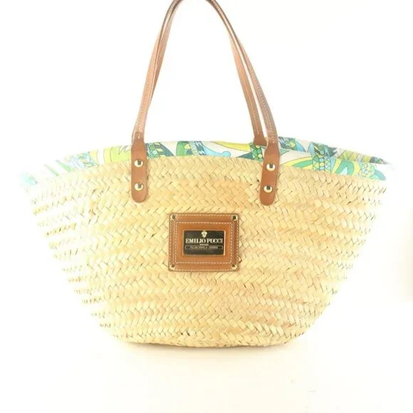 Emilio Pucci Wicker Basket Tote 1EP1026K