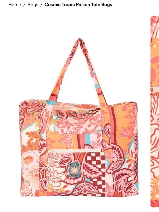 Maaji Vibrant Patchwork Tote - Pink, Orange & Blue